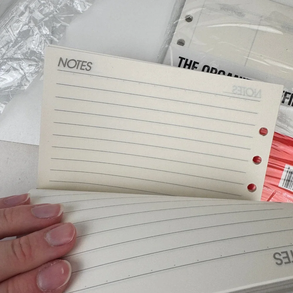 2 Pkgs Vtg FW Woolworths Organizer Refill Papers White Gray Sheets READ